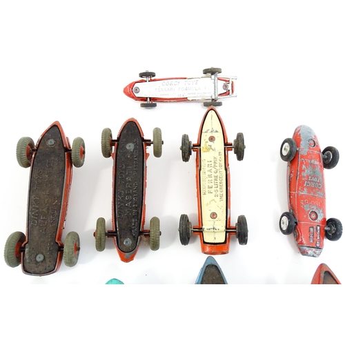 1293 - Toys: Nine assorted die cast scale model racing cars to include Dinky Toys: Alfa Romeo no. 232, Talb... 