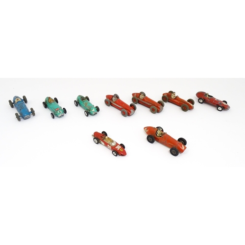 1293 - Toys: Nine assorted die cast scale model racing cars to include Dinky Toys: Alfa Romeo no. 232, Talb... 