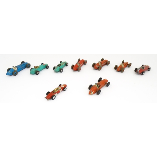 1293 - Toys: Nine assorted die cast scale model racing cars to include Dinky Toys: Alfa Romeo no. 232, Talb... 