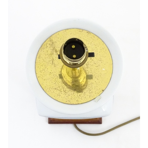 1395 - A Chinese blue and white table lamp of squared form with landscape decoration. Approx. 20