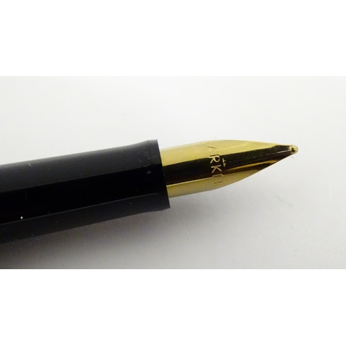1140 - A Parker, France '75' fountain pen with 14k gold nib and 'IIIA' date mark (1992), together with a Pa... 