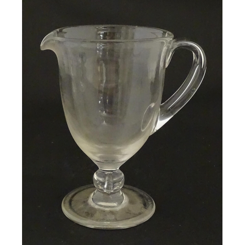 342 - A set of six 19thC drinking glasses. Together with a pedestal jug. Glasses approx. 4 3/4