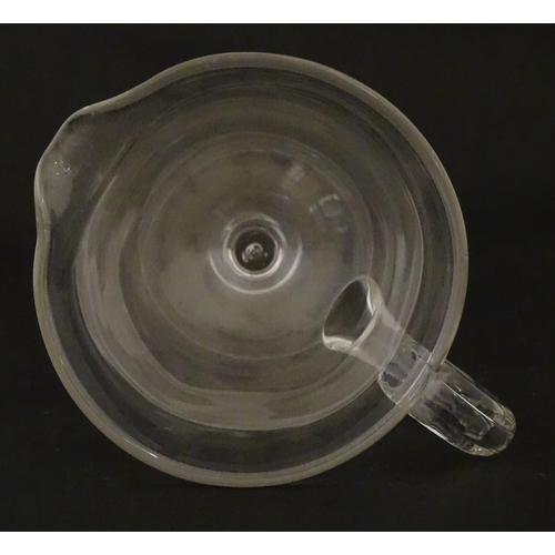 342 - A set of six 19thC drinking glasses. Together with a pedestal jug. Glasses approx. 4 3/4