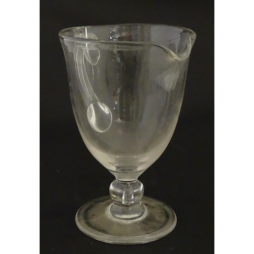 342 - A set of six 19thC drinking glasses. Together with a pedestal jug. Glasses approx. 4 3/4
