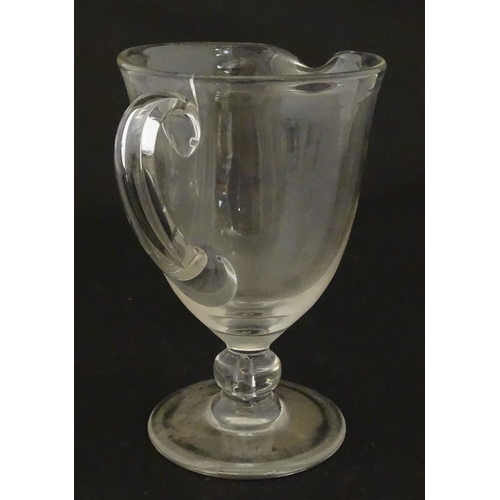 342 - A set of six 19thC drinking glasses. Together with a pedestal jug. Glasses approx. 4 3/4