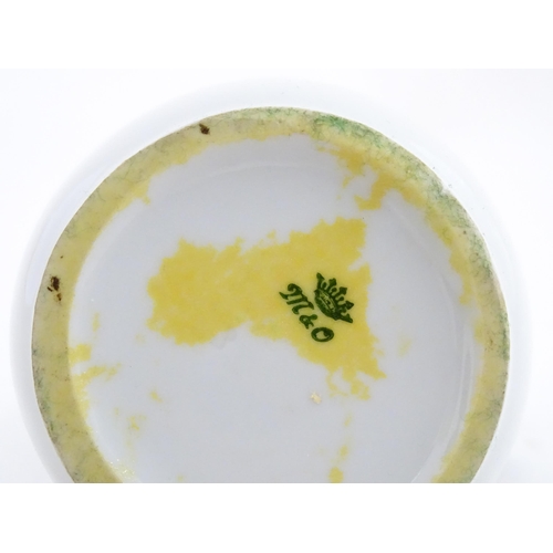 88A - A German Metzler & Ortloff vase with capercaillie bird detail. Approx. 8 3/4