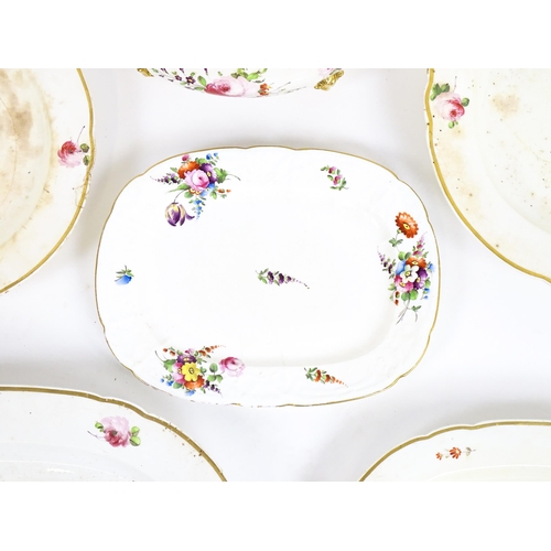 186 - A quantity of Bloor Derby wares to include serving dishes and tureen decorated with hand painted flo... 
