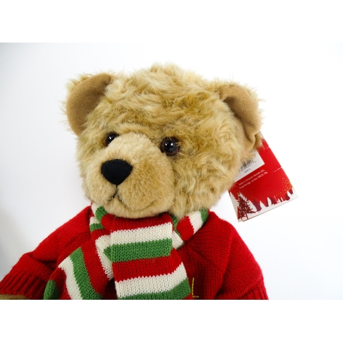 1292A - Toys: Five Harrods teddy bears to include Christmas Bear 2010, Millennium Bear, Christmas Bear 2007,... 