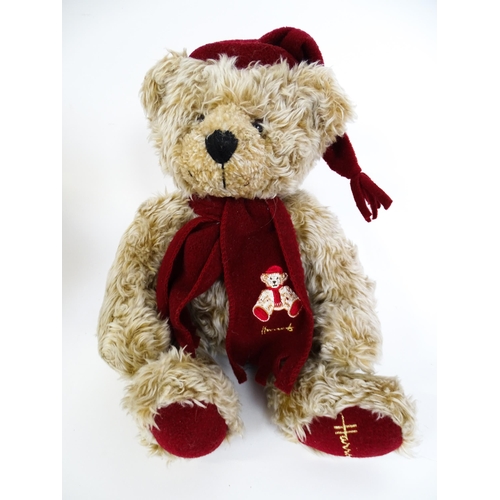 1292A - Toys: Five Harrods teddy bears to include Christmas Bear 2010, Millennium Bear, Christmas Bear 2007,... 
