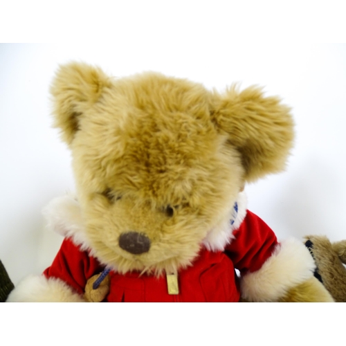 1292A - Toys: Five Harrods teddy bears to include Christmas Bear 2010, Millennium Bear, Christmas Bear 2007,... 