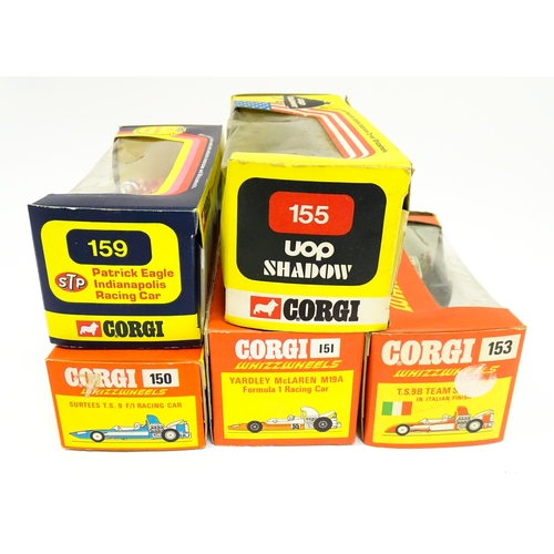 1294 - Toys: Five Corgi Toys die cast scale model Whizz Wheely racing cars comprising Surtees T. S. 9 F/1 R... 