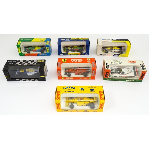 1297 - Toys: A quantity of Onyx scale model Formula 1 racing cars to include Williams Renault FW 14, Willia... 