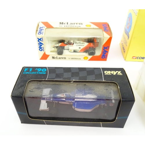 1297 - Toys: A quantity of Onyx scale model Formula 1 racing cars to include Williams Renault FW 14, Willia... 