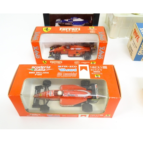 1297 - Toys: A quantity of Onyx scale model Formula 1 racing cars to include Williams Renault FW 14, Willia... 