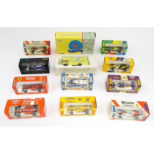 1297 - Toys: A quantity of Onyx scale model Formula 1 racing cars to include Williams Renault FW 14, Willia... 