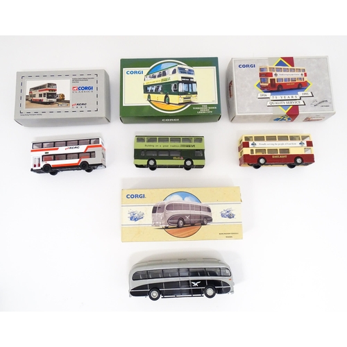 1299 - Toys: A quantity of boxed Corgi Toys die cast scale model buses / coaches comprising Corgi Classics ... 