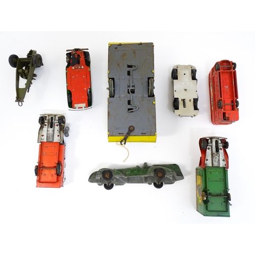 1300 - Toys: A quantity of vintage toys to include Teletone, a die cast scale mode Dinky Toys Routemaster B... 