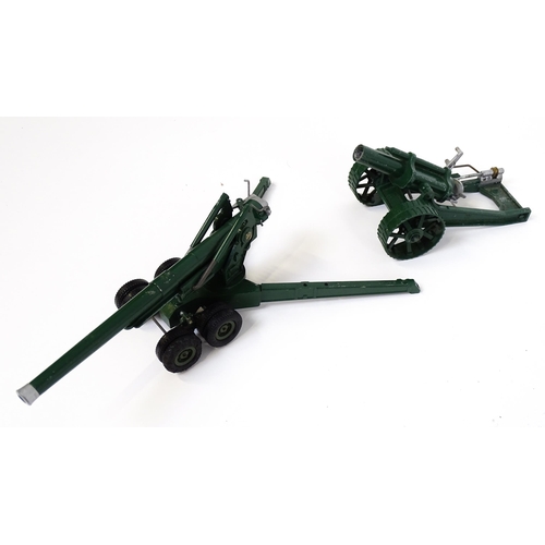 1320 - Toys: A tinplate Tri-ang Hi-way Milk Float / truck with milk bottles. Approx. 13 3/4