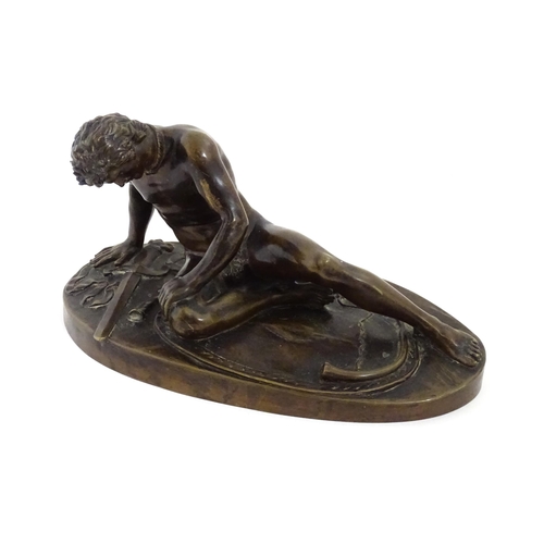 1016 - A Grand Tour style cast bronze sculpture of the Dying Gaul after the Antique. Approx. 11