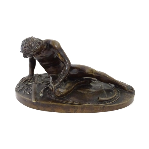 1016 - A Grand Tour style cast bronze sculpture of the Dying Gaul after the Antique. Approx. 11