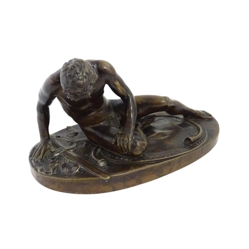 1016 - A Grand Tour style cast bronze sculpture of the Dying Gaul after the Antique. Approx. 11