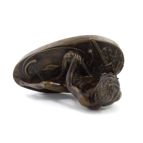 1016 - A Grand Tour style cast bronze sculpture of the Dying Gaul after the Antique. Approx. 11