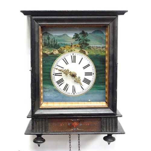 7 - A continental mantle clock with Roman chapter ring and striking on a gong. Together with a Continent... 