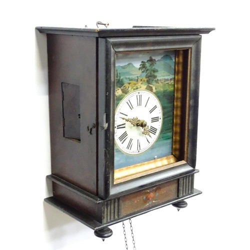 7 - A continental mantle clock with Roman chapter ring and striking on a gong. Together with a Continent... 