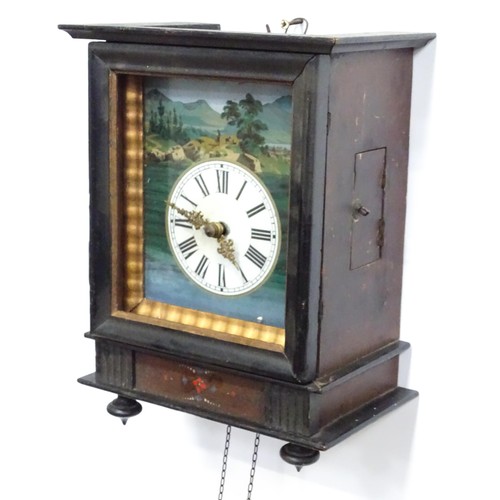 7 - A continental mantle clock with Roman chapter ring and striking on a gong. Together with a Continent... 