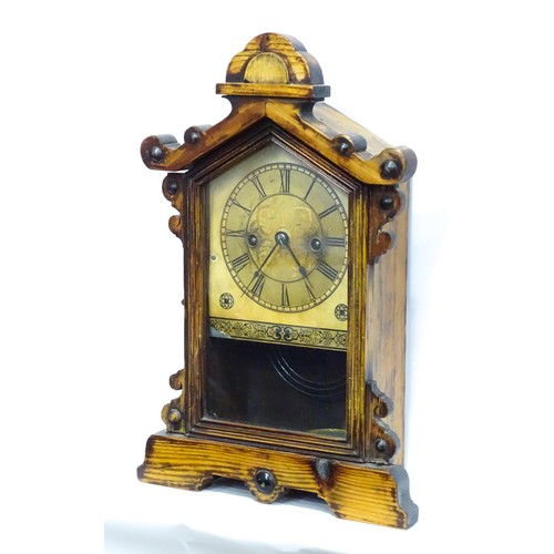 7 - A continental mantle clock with Roman chapter ring and striking on a gong. Together with a Continent... 