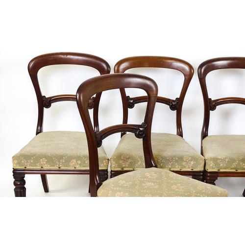 11 - A group of six 19thC mahogany dining chairs. 19
