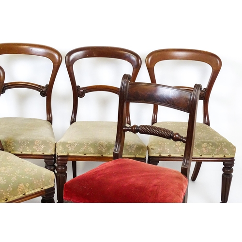11 - A group of six 19thC mahogany dining chairs. 19