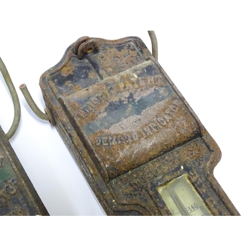 17 - Two 1920s Wright's Patent electrical demand indicator boxes (industrial consumption meters.) Each ap... 