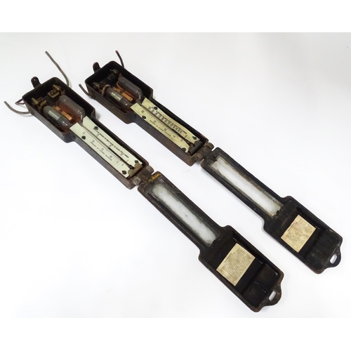 17 - Two 1920s Wright's Patent electrical demand indicator boxes (industrial consumption meters.) Each ap... 