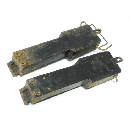 17 - Two 1920s Wright's Patent electrical demand indicator boxes (industrial consumption meters.) Each ap... 