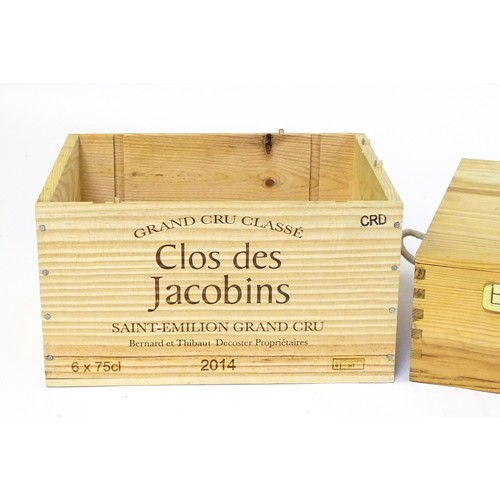 18 - Three wooden wine boxes / crates. The largest approx. 27