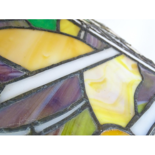 27 - A stained glass pendant light shade, in the Tiffany style. Approx. 26