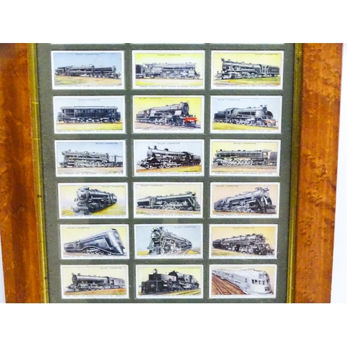 34 - A double sided frame displaying pictorial cigarette cards. Comprising numbers 1-50 of Wills Cigarett... 