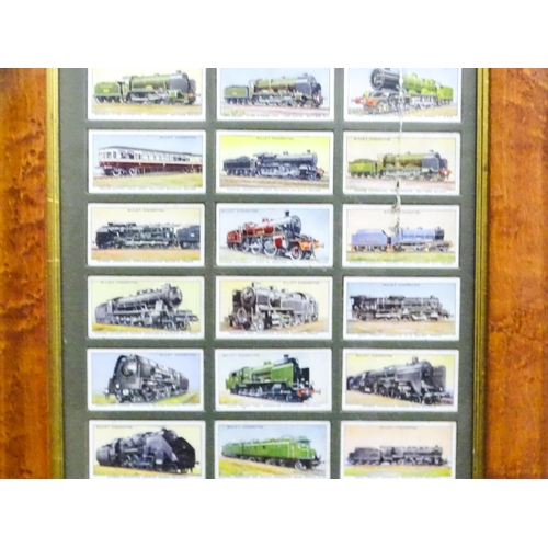 34 - A double sided frame displaying pictorial cigarette cards. Comprising numbers 1-50 of Wills Cigarett... 