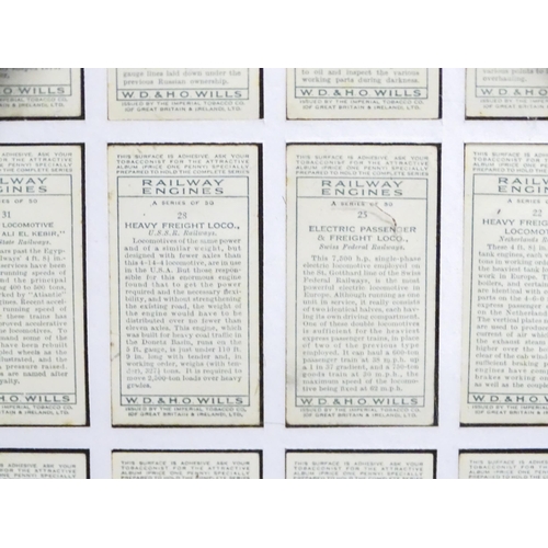 34 - A double sided frame displaying pictorial cigarette cards. Comprising numbers 1-50 of Wills Cigarett... 