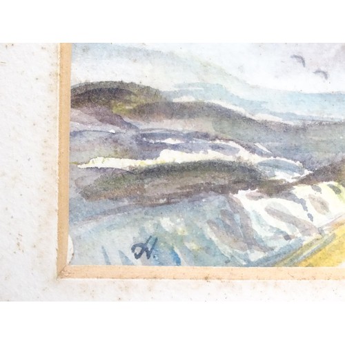 48 - Two Scottish watercolours comprising a study of Ben Rinnes in Scotland, and Kerrara near Oban. Large... 