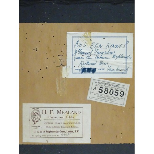 48 - Two Scottish watercolours comprising a study of Ben Rinnes in Scotland, and Kerrara near Oban. Large... 