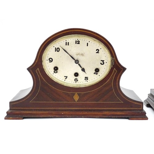 52 - Three various mantle clocks to include two chiming examples. The tallest approx 9 1/4
