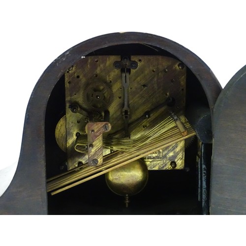 52 - Three various mantle clocks to include two chiming examples. The tallest approx 9 1/4