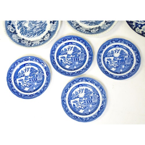 57 - A quantity of assorted ceramics to include a Chinese blue and white plate with prunus blossom decora... 
