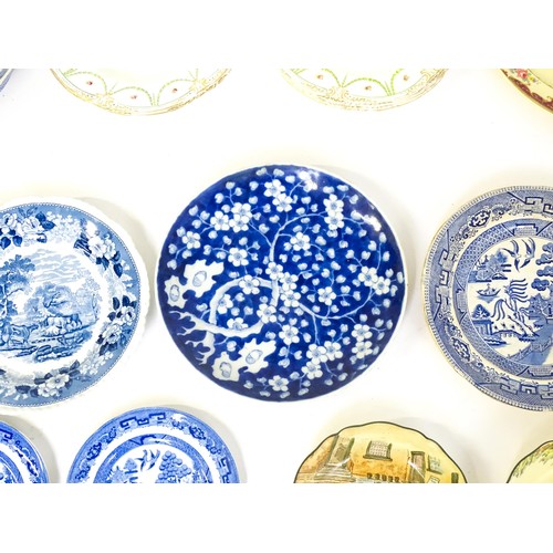 57 - A quantity of assorted ceramics to include a Chinese blue and white plate with prunus blossom decora... 