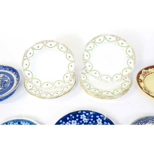 57 - A quantity of assorted ceramics to include a Chinese blue and white plate with prunus blossom decora... 