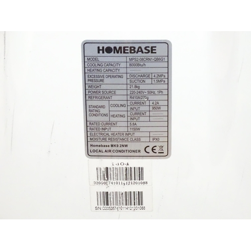 30 - A Pump House air conditioning unit with remote control and hose. Together with a Homebase air condit... 