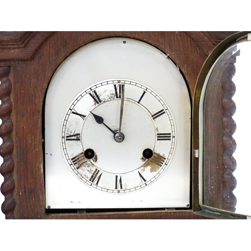 5 - Two mantle clocks, one by Junghans. The tallest approx. 16