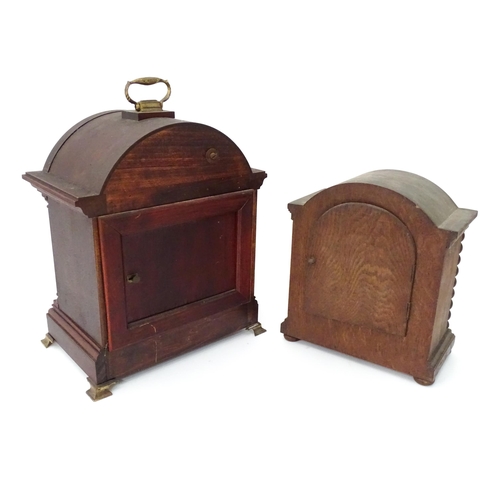 5 - Two mantle clocks, one by Junghans. The tallest approx. 16